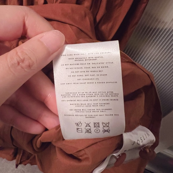 NWT Joslin Sakura Midi Earth Brown Dress in Organic Cotton - Picture 9 of 16